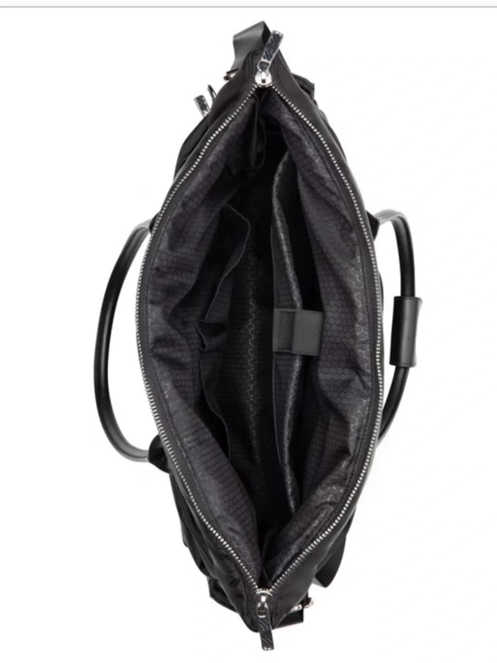 iPack Puffy Tote Bag Black Quilted Laptop Tote Bag for